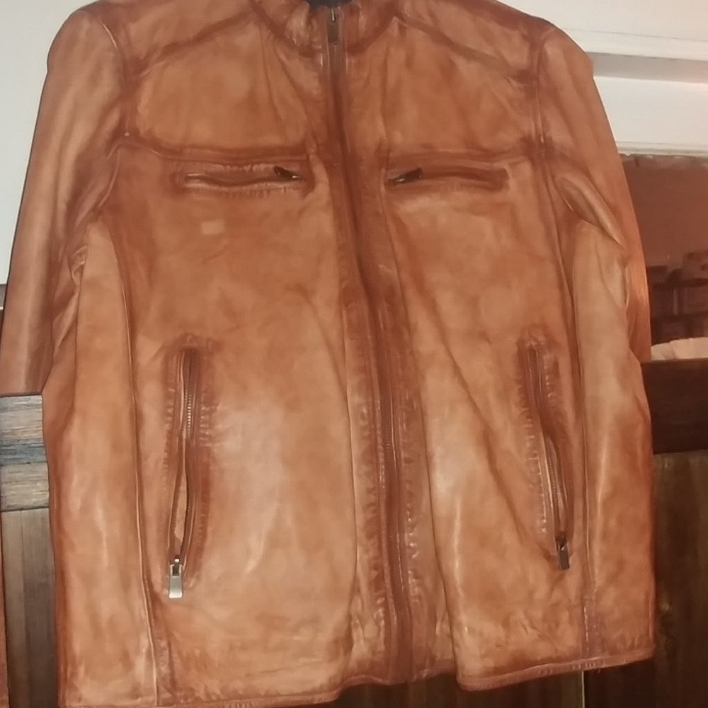Patrick James Leather Blouson Jacket